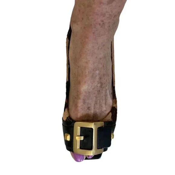 NWOT BCBG Wedge Pony Hair Leopard Shoes - Picture 7 of 9